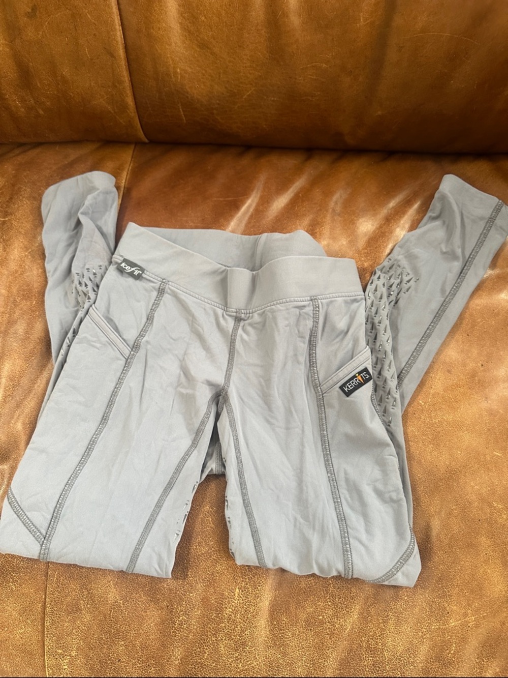 Kerrits Women Light Gray Performance Leggings Equestrian